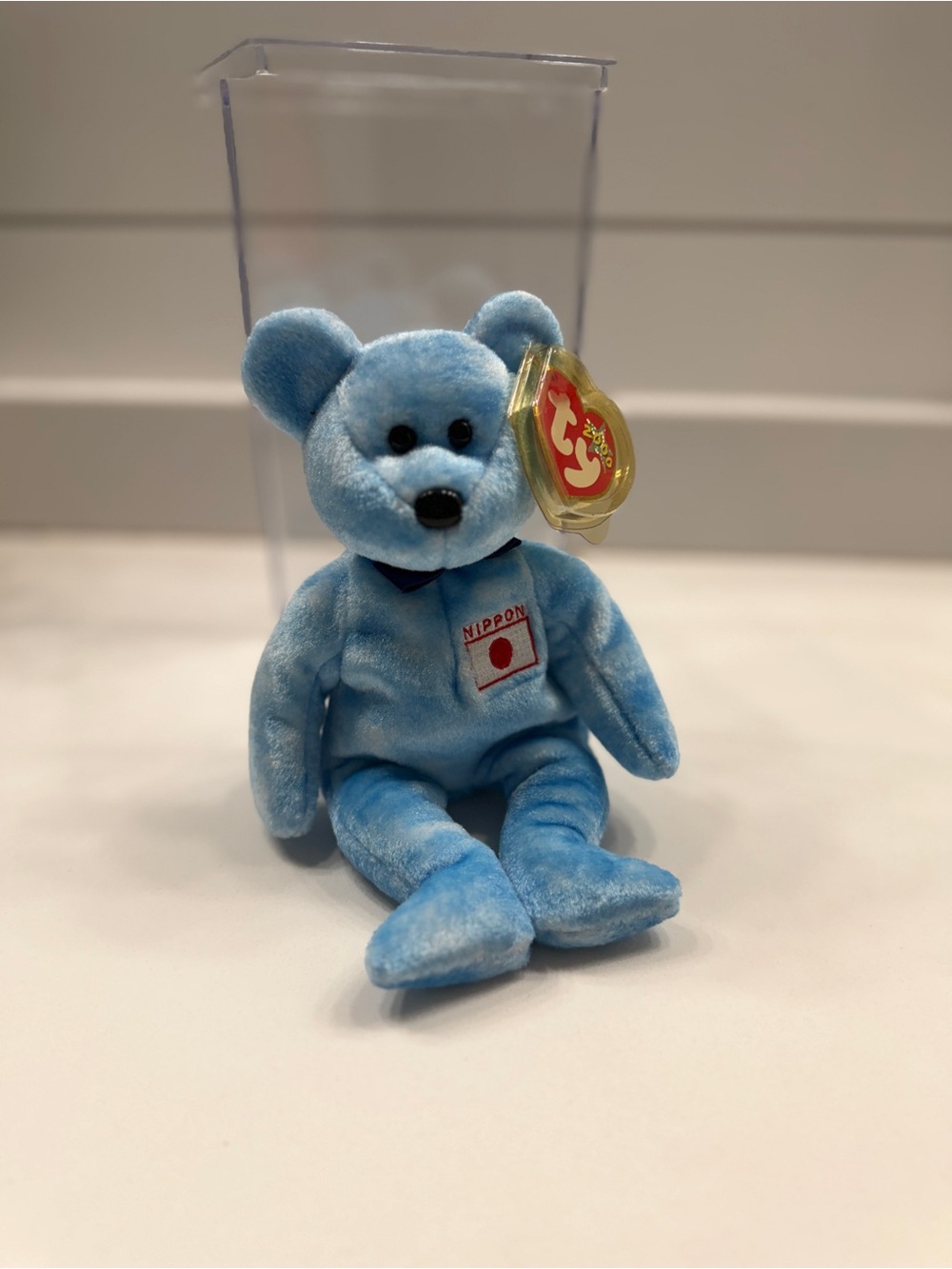 Ty Classic Blue Nipponia Bear Plush - Soft Collectible Kids Toy
